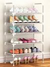 Multi Layer Shoe Rack Plastic Stackable Breathable Strong Compression Capability Shoe Storage Rack
